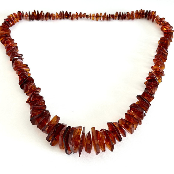 Vintage Natural Baltic Amber Graduated Long Beaded Chunky Hand Knotted Necklace - Picture 10 of 16
